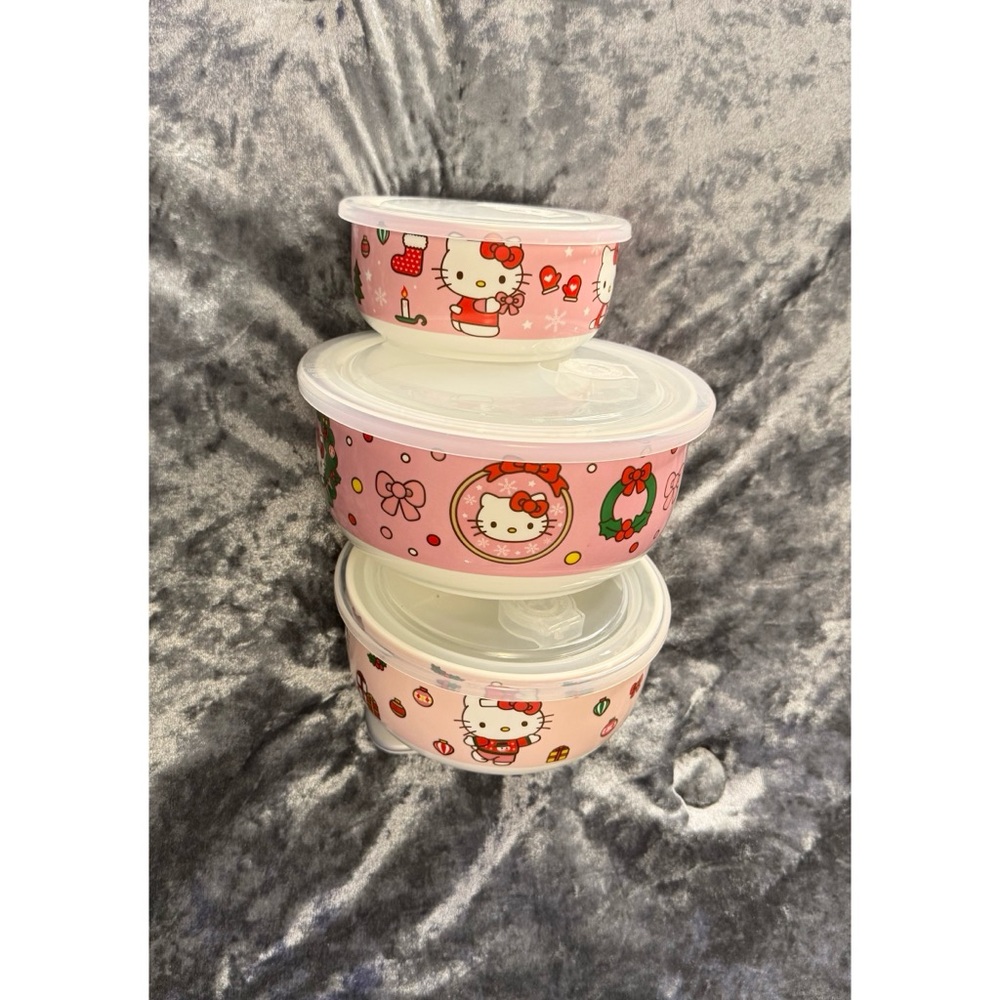 Hello Kitty Pink Storage Container Trio